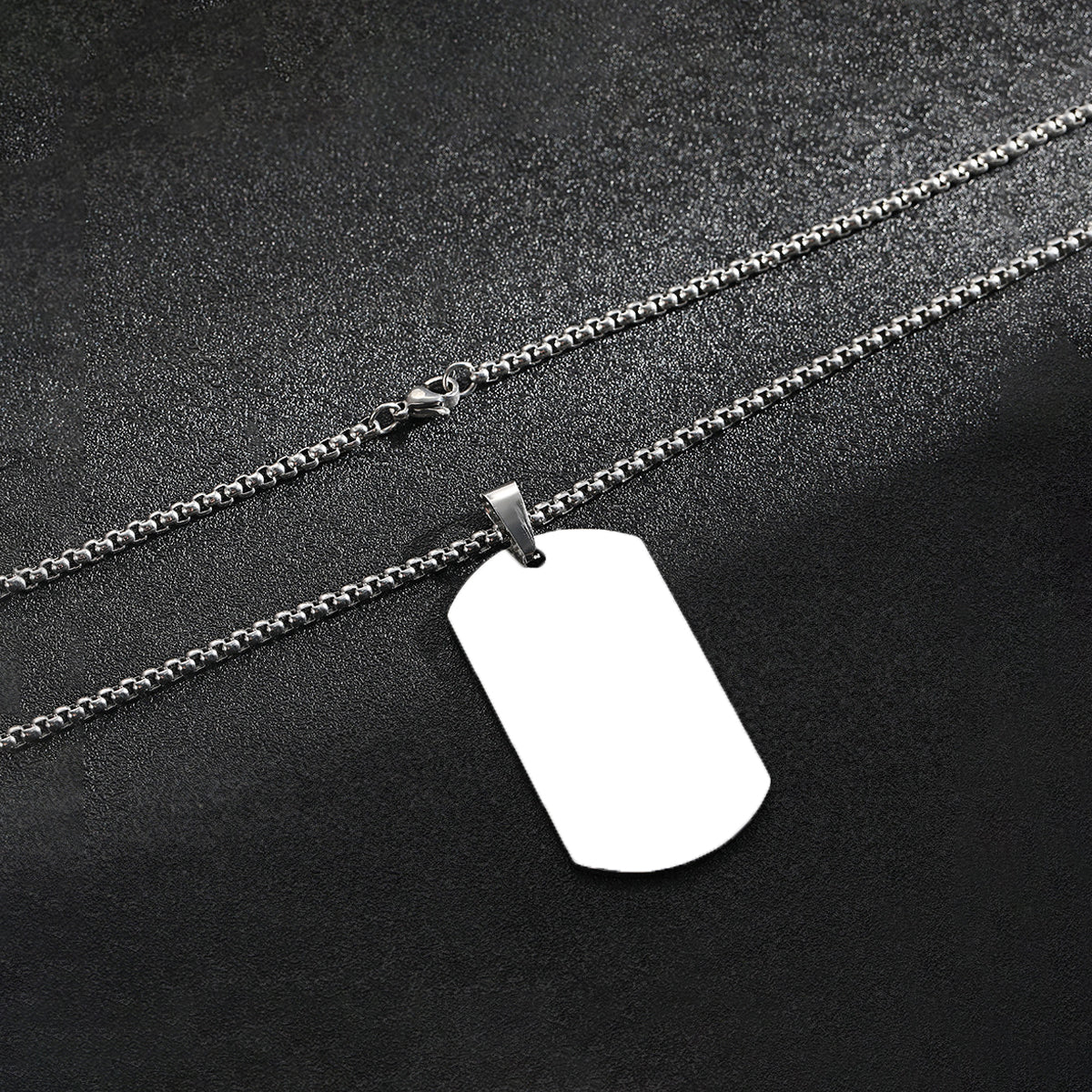 Silver Plated Stainless Steel Anti Tarnish Rectangular Hip Hop Party Pendant For Men