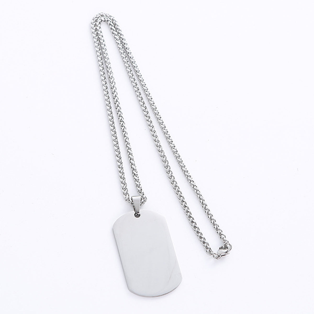 Silver Plated Stainless Steel Anti Tarnish Rectangular Hip Hop Party Pendant For Men
