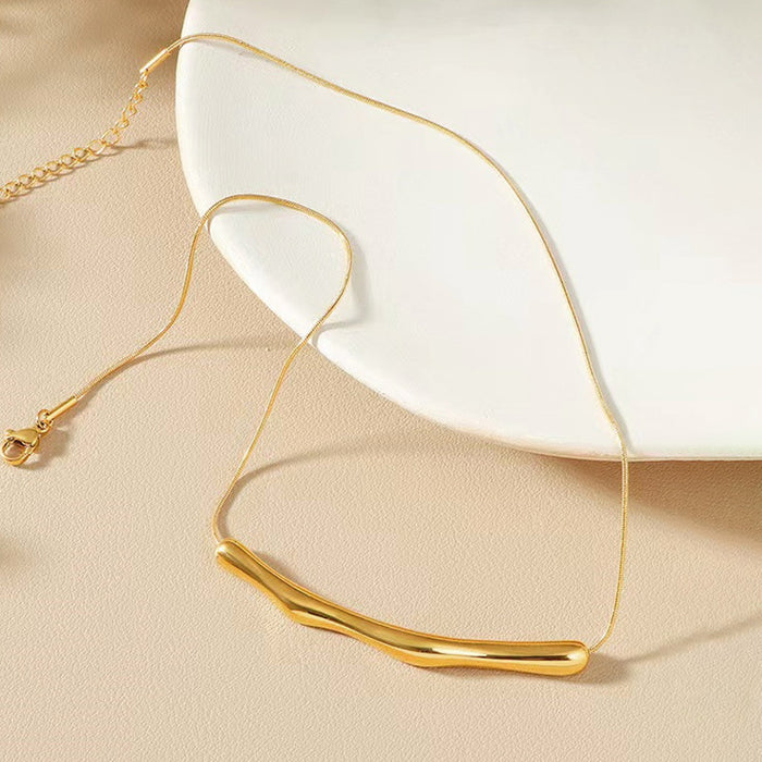 Buy Gold Plated Stainless Steel Anti Tarnish Arc Chain Necklace For ...