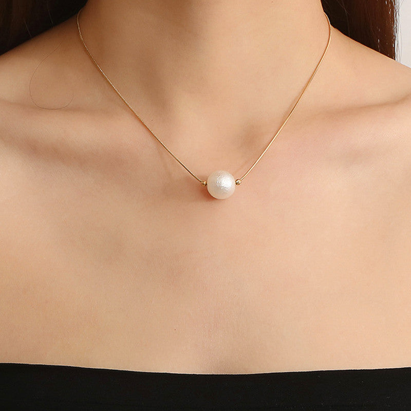 Gold Plated Stainless Steel Anti Tarnish Pearl Pendant