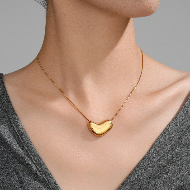 Gold Plated Stainless Steel Anti Tarnish Golden Bean Pendant