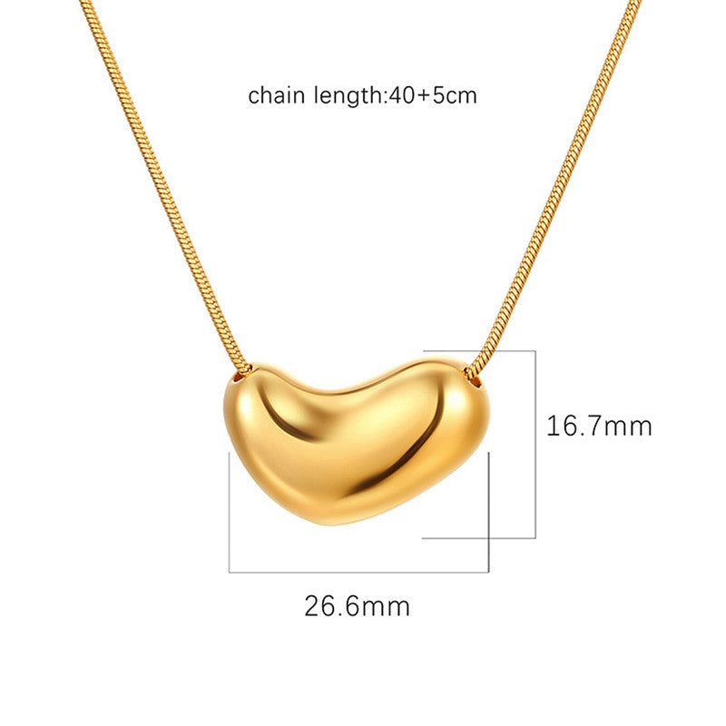 Gold Plated Stainless Steel Anti Tarnish Golden Bean Pendant