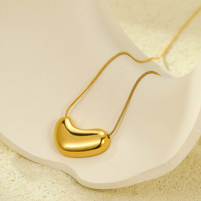 Gold Plated Stainless Steel Anti Tarnish Golden Bean Pendant