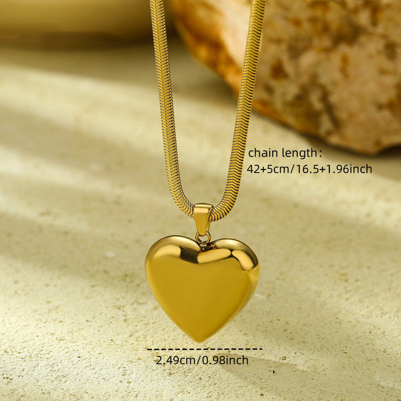 Gold Plated Anti Tarnish Stainless Steel Heart Themed Pendant