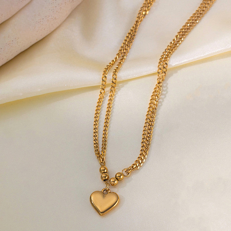Gold Plated Anti Tarnish Stainless Steel Heart Themed Pendant