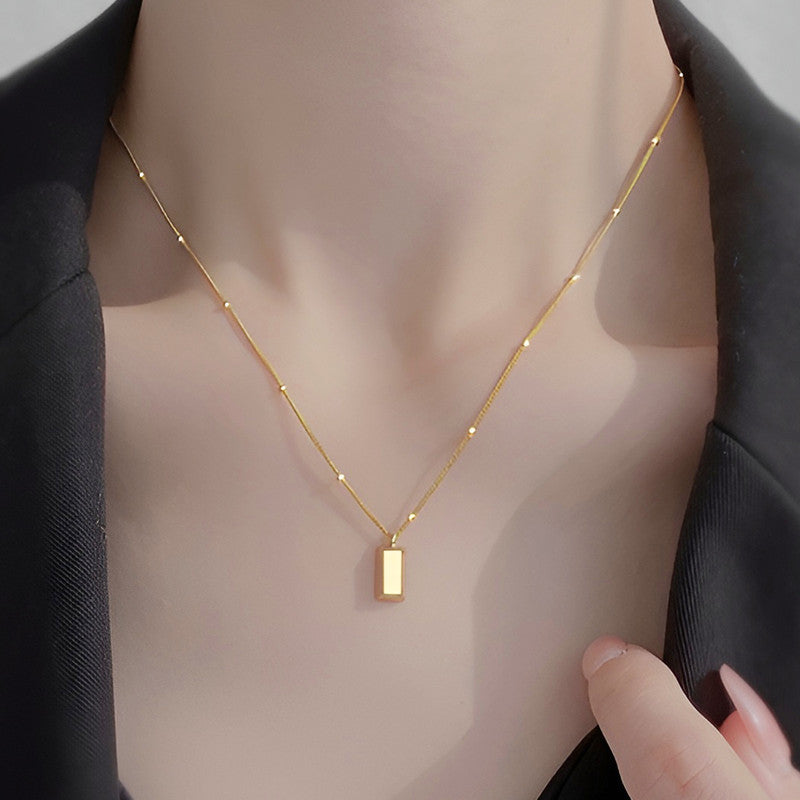 Gold Plated Anti Tarnish Stainless Steel Golden Rectangular Pendant