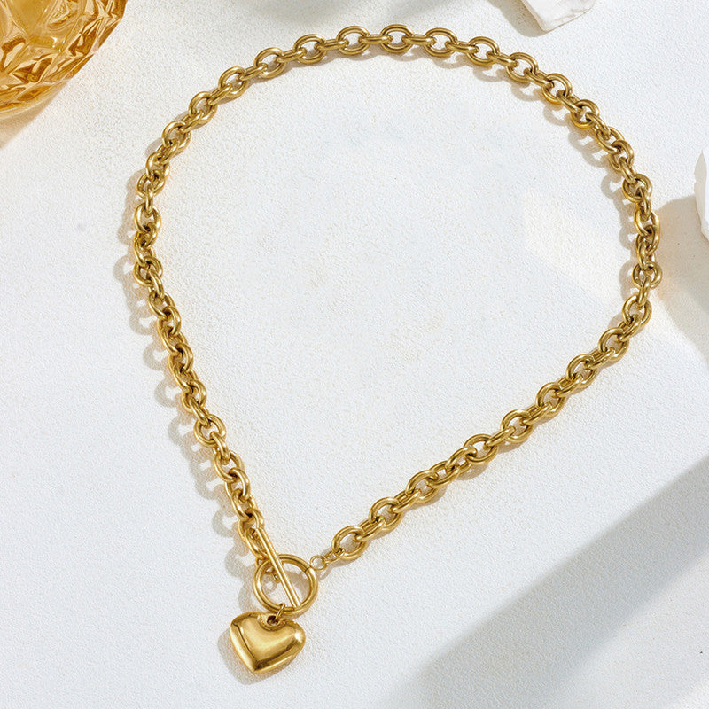 Gold Plated Anti Tarnish Stainless Steel Heart Themed Pendant