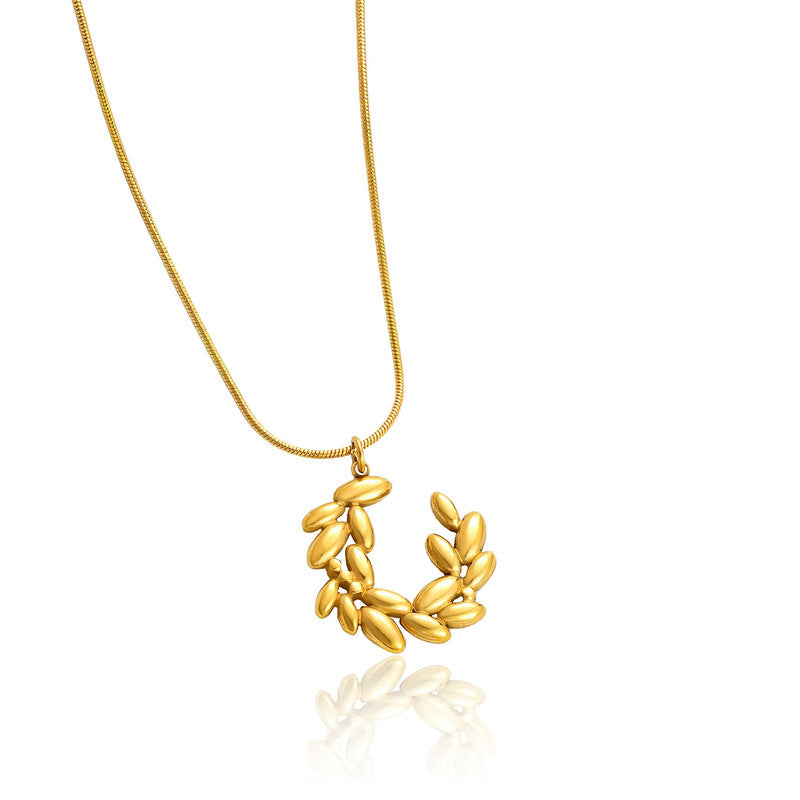 Gold Plated Anti Tarnish Stainless Steel Crescent Moon Themed Pendant