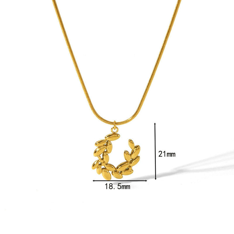 Gold Plated Anti Tarnish Stainless Steel Crescent Moon Themed Pendant