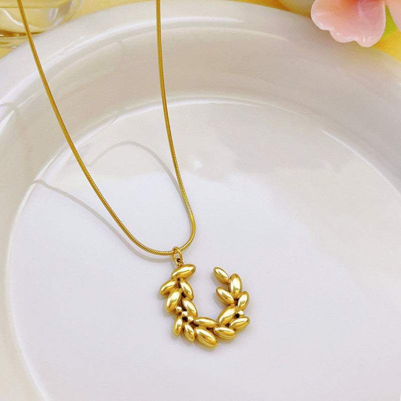 Gold Plated Anti Tarnish Stainless Steel Crescent Moon Themed Pendant