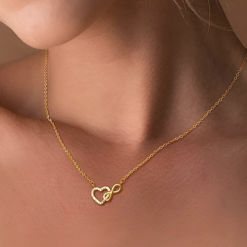 Gold Plated Anti Tarnish Stainless Steel Infinity Heart Themed Pendant