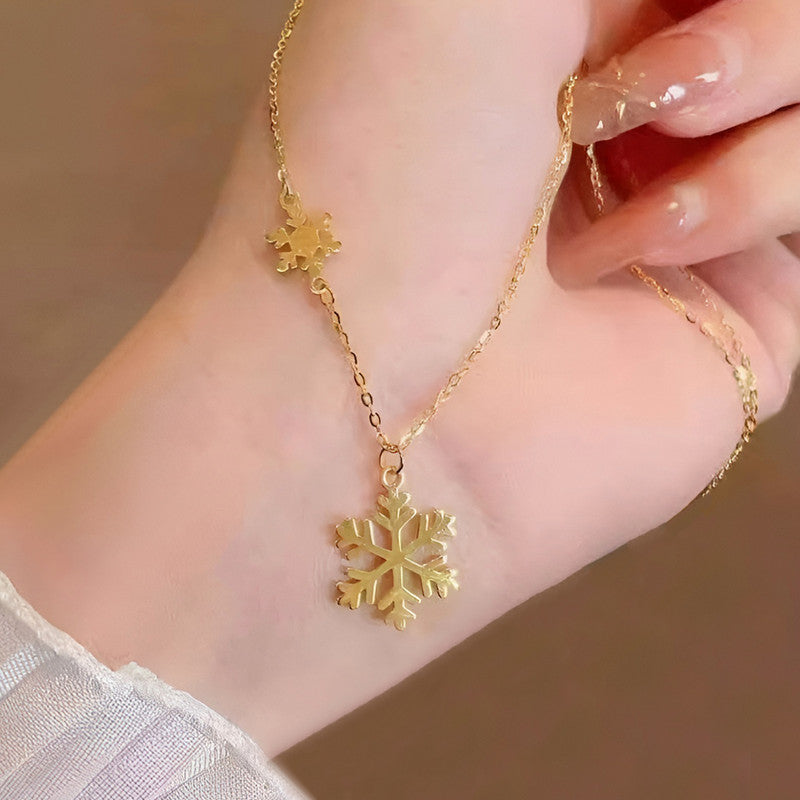 Gold Plated Anti Tarnish Stainless Steel Snow Flake Pendant