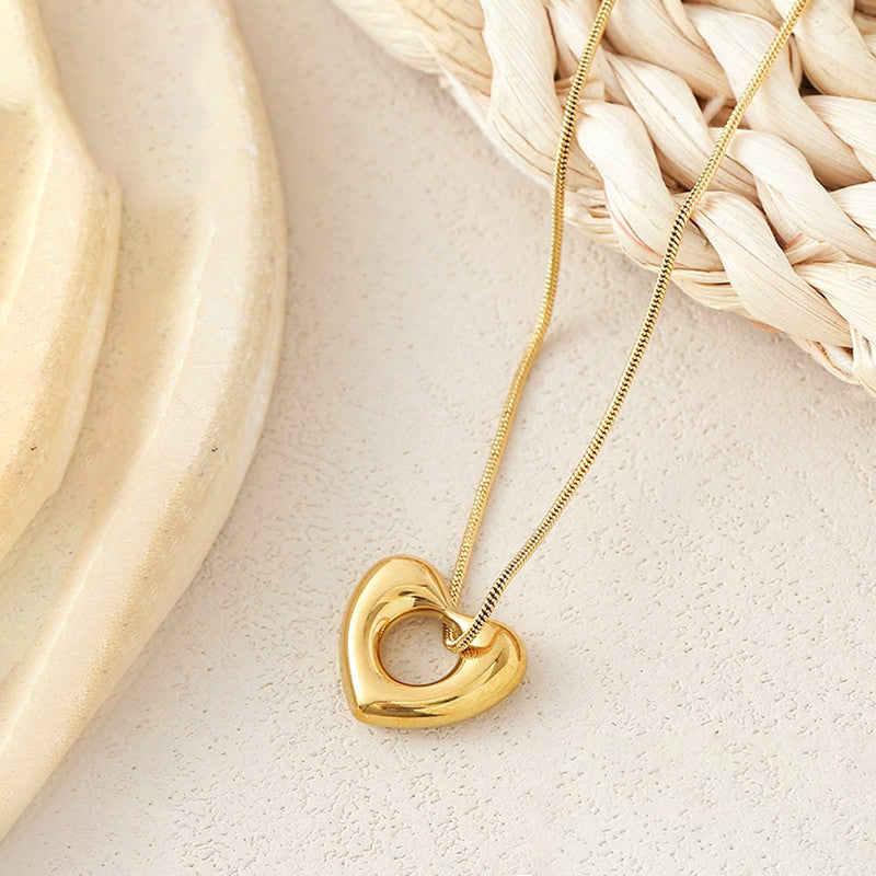 Gold Plated Anti Tarnish Stainless Steel Heart Themed Pendant