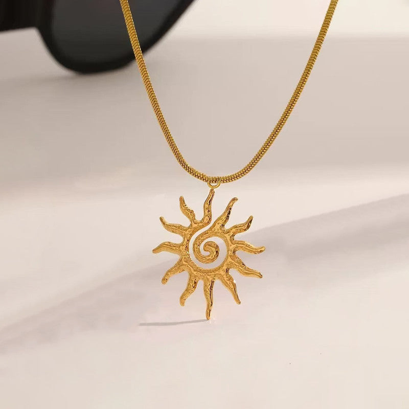 Gold Plated Anti Tarnish Stainless Steel Sun Shaped Pendant