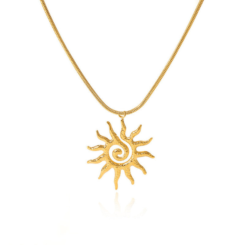 Gold Plated Anti Tarnish Stainless Steel Sun Shaped Pendant