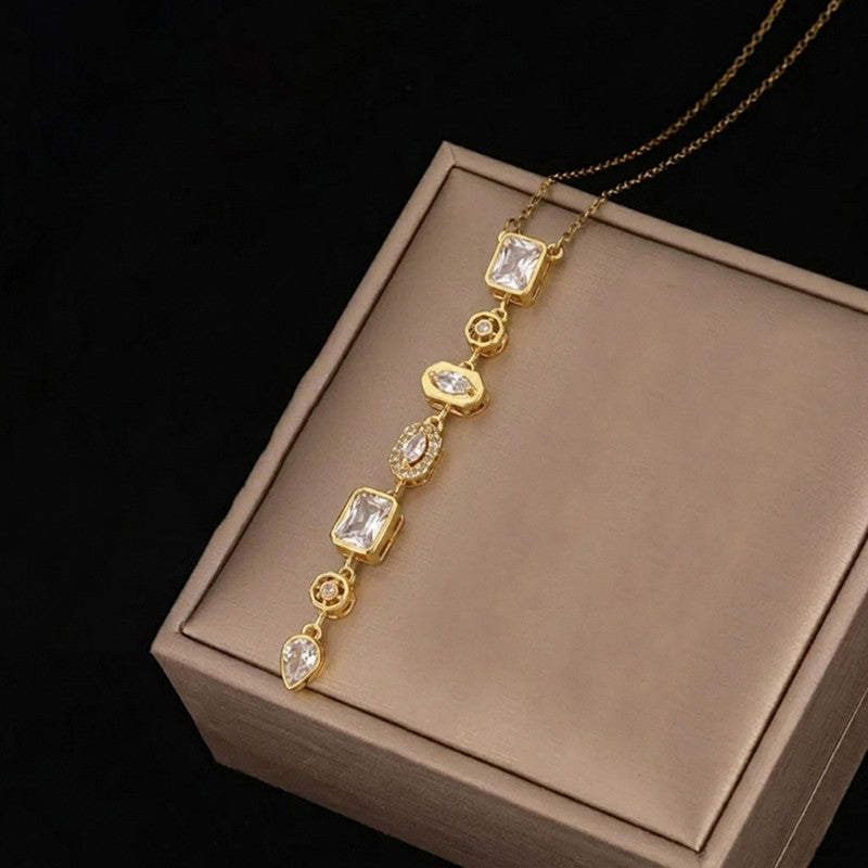 Gold-Plated Anti Tarnish White Spectrum Chunky CZ Pendant