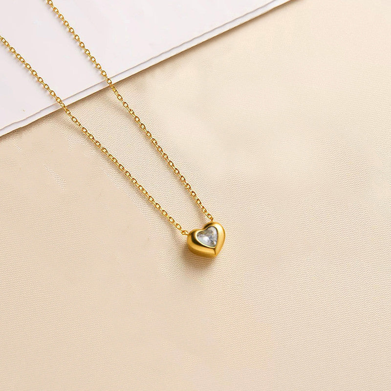 Gold Plated Anti Tarnish White Heart Themed Contemporary Pendant