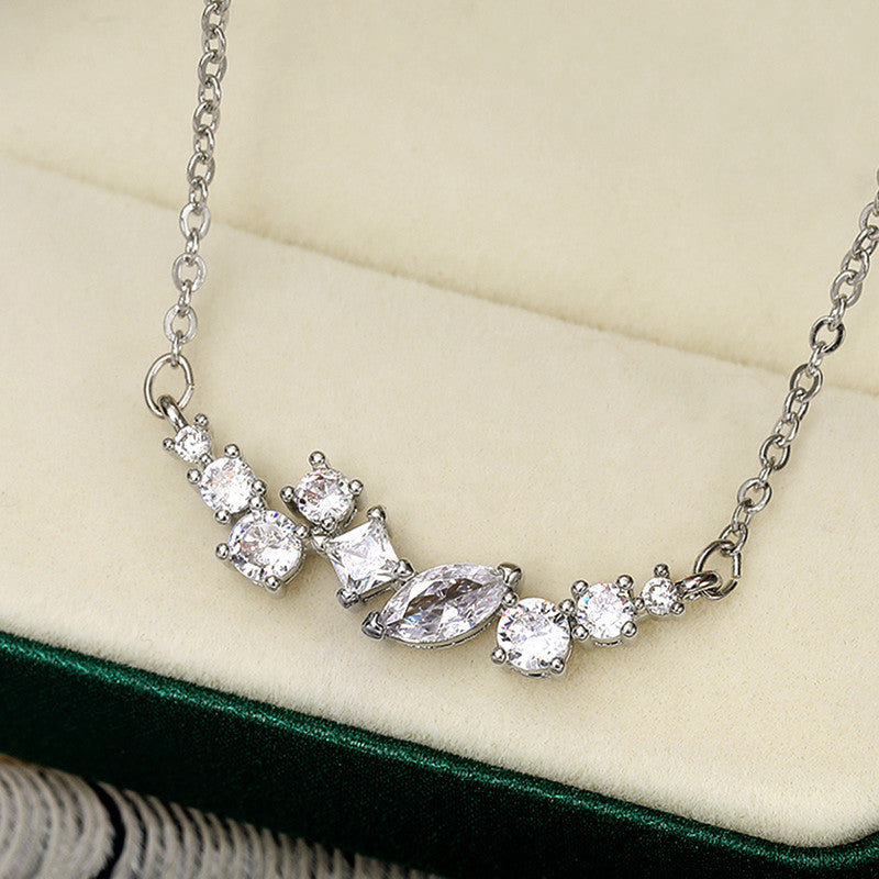 Silver Plated Anti Tarnish American Diamond Studded Contemporary Pendant
