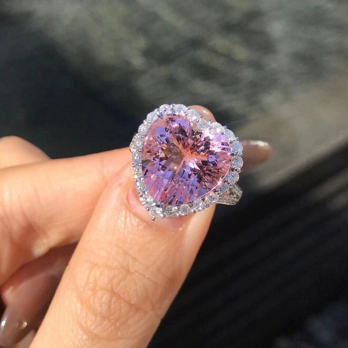 Buy Silver Plated Anti Tarnish American Diamond Crushed Ice Cut Pink ...