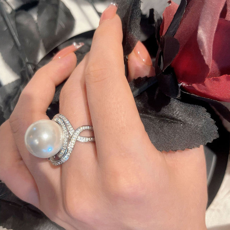 Silver Plated Anti Tarnish Pearl Studded Contemporary Styled Finger Ring - MySmartBazaar