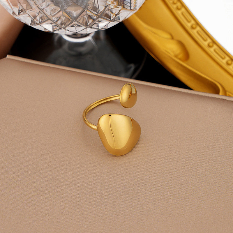 Gold Plated Anti Tarnish Stainless Steel Contemporary Ring