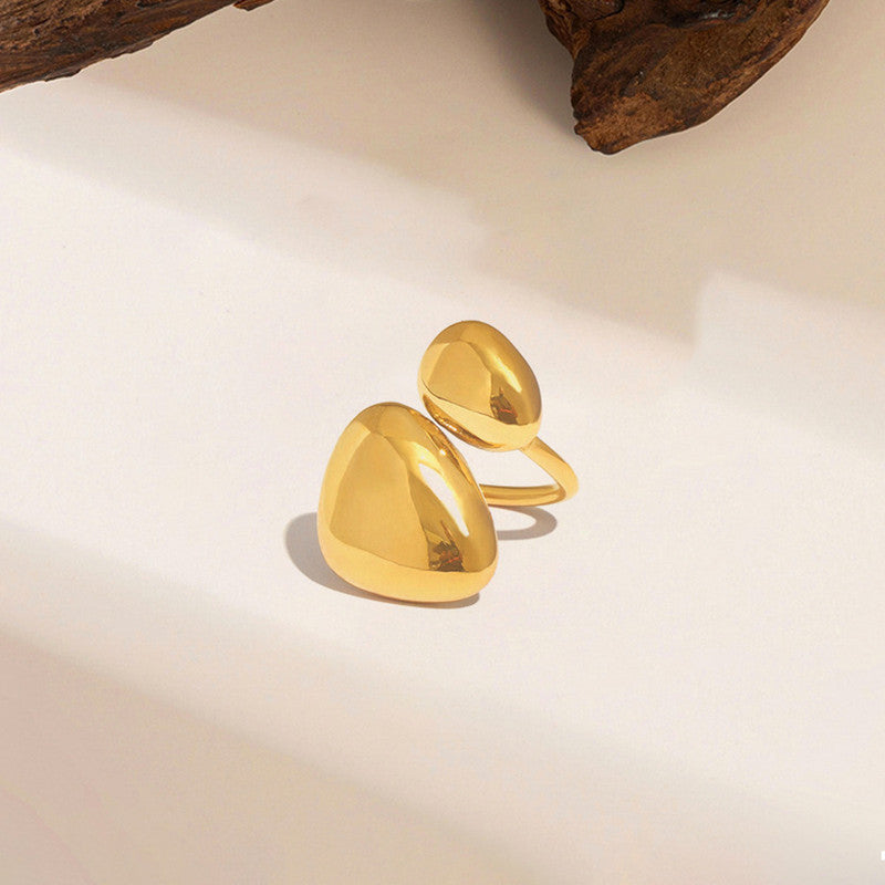 Gold Plated Anti Tarnish Stainless Steel Contemporary Ring