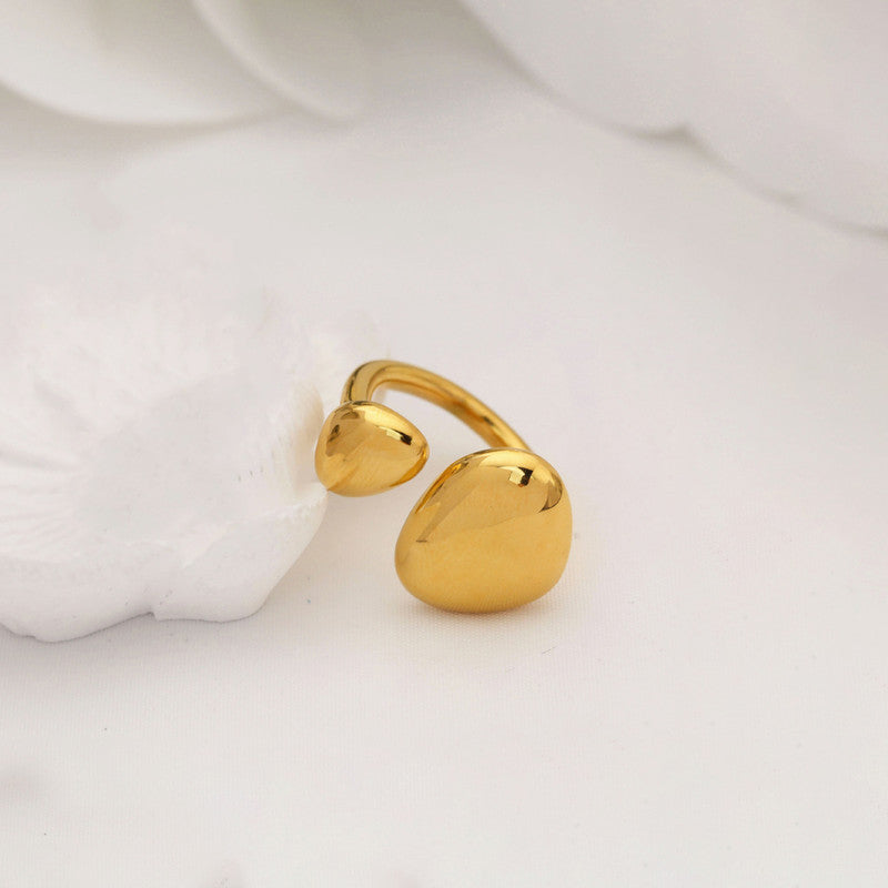 Gold Plated Anti Tarnish Stainless Steel Contemporary Ring