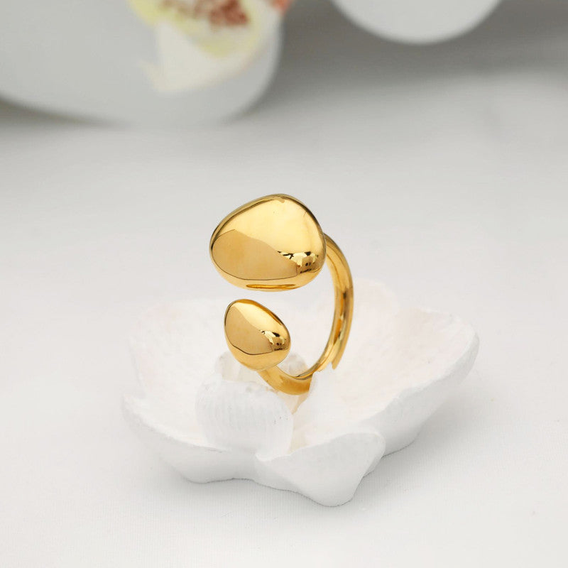 Gold Plated Anti Tarnish Stainless Steel Contemporary Ring