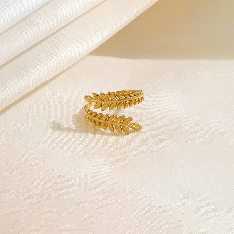 Gold-Plated Anti Tarnish Stainless Steel Contemporary Adjustable Ring