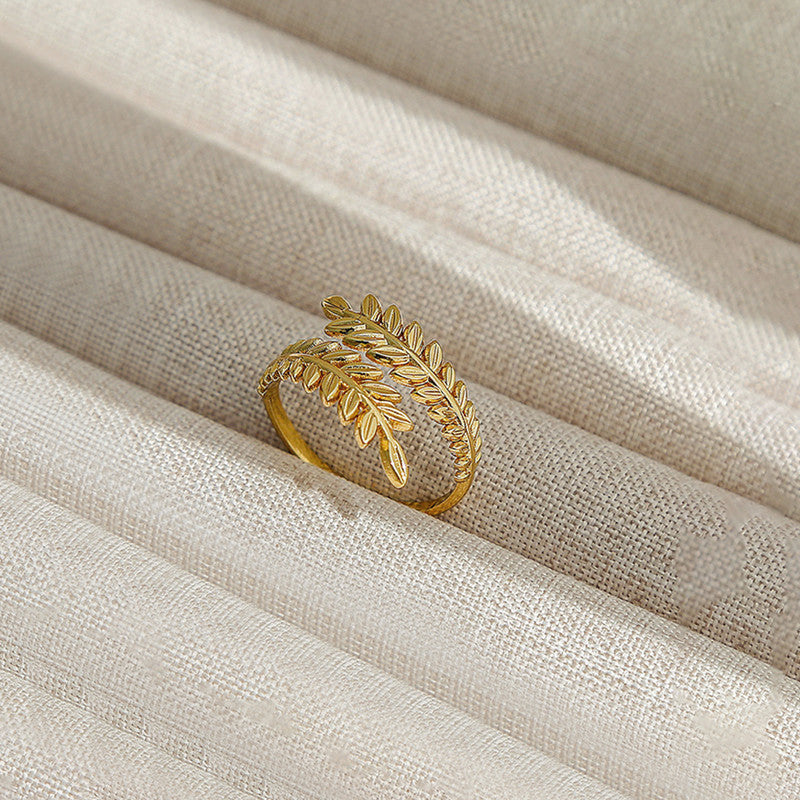 Gold-Plated Anti Tarnish Stainless Steel Contemporary Adjustable Ring