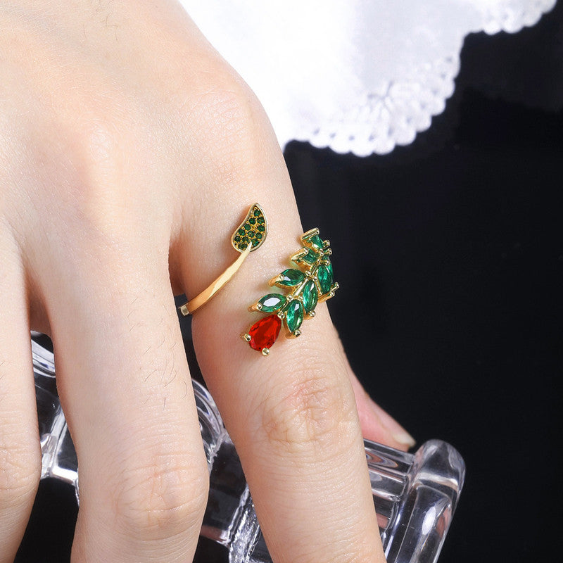Gold-Plated Multicolor Contemporary Adjustable Ring