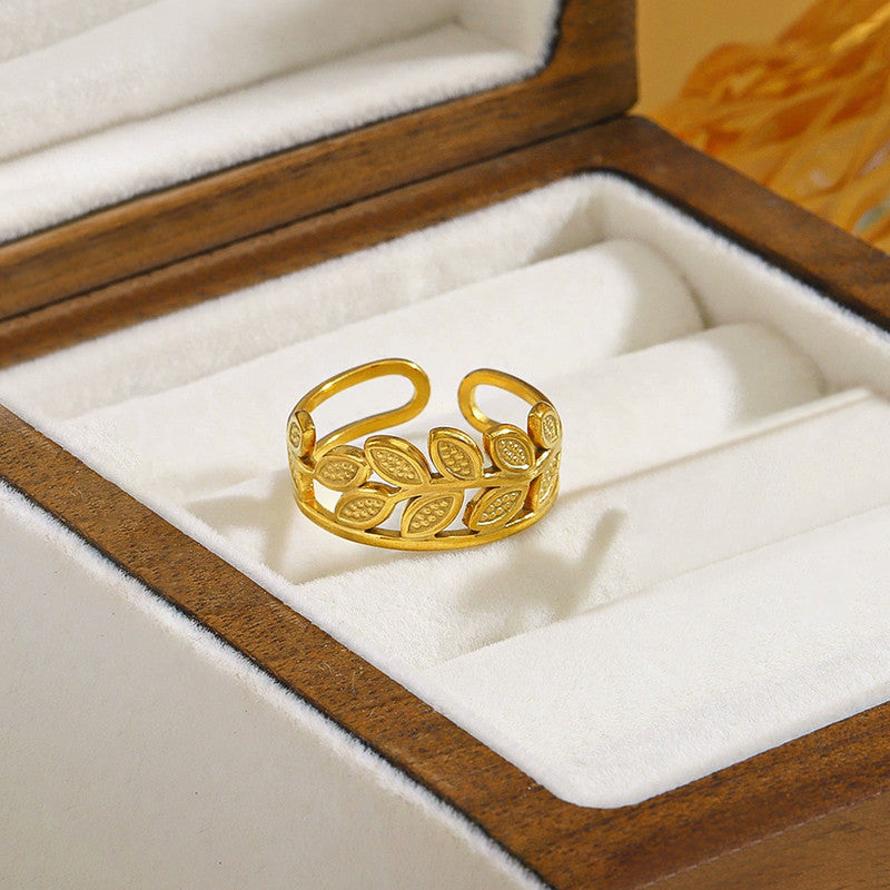 Gold Plated Contemporary Style Adjustable Ring
