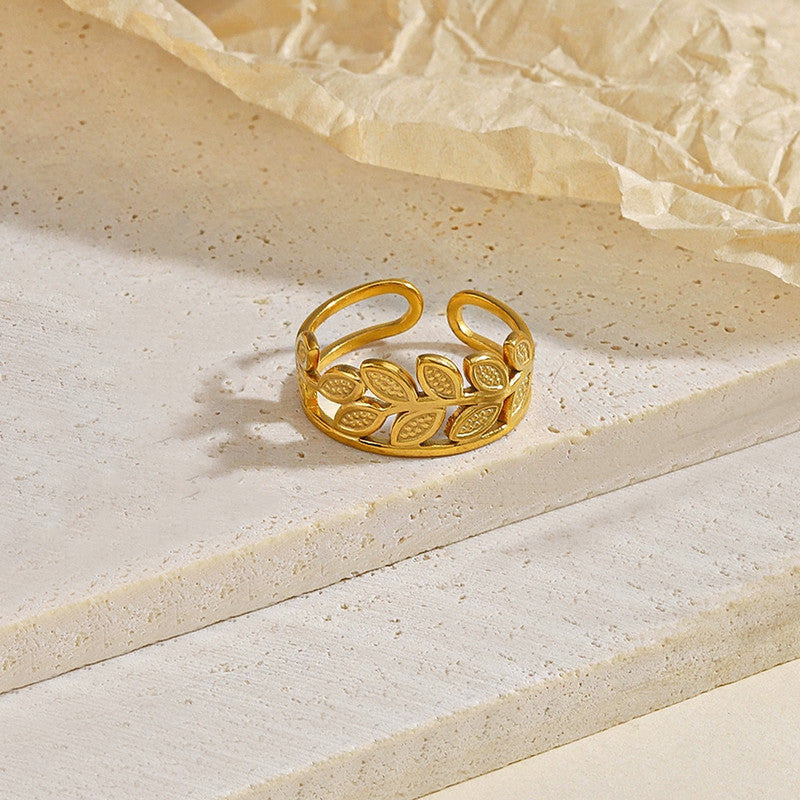 Gold Plated Contemporary Style Adjustable Ring