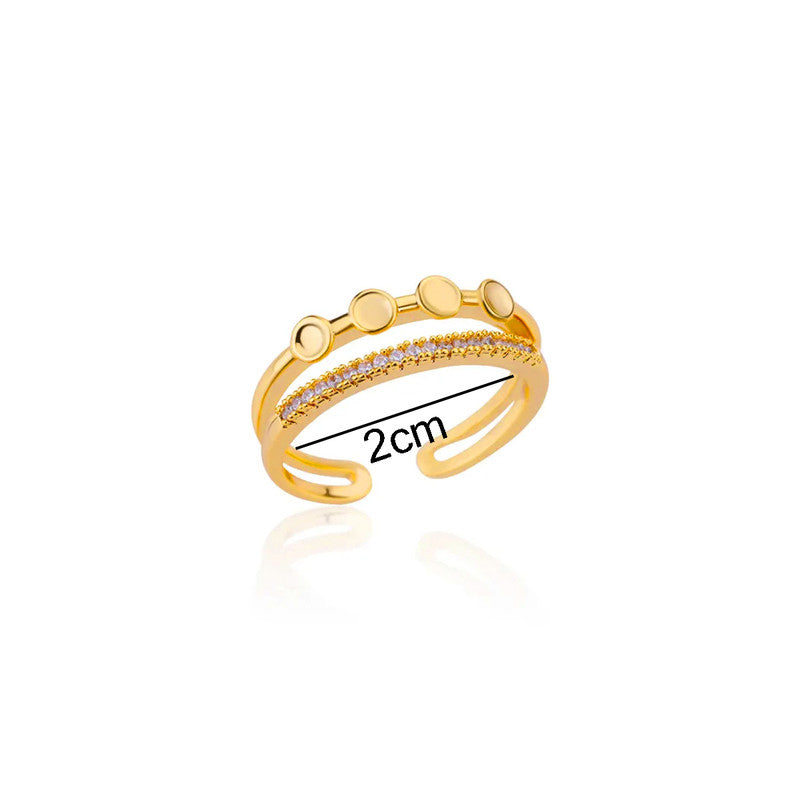 Gold Plated Contemporary Style Adjustable Ring