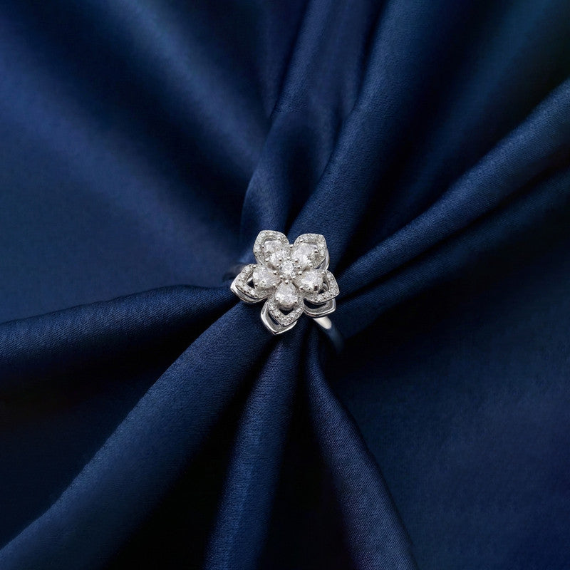 Silver Plated Star Themed Rotatable Adjustable Ring