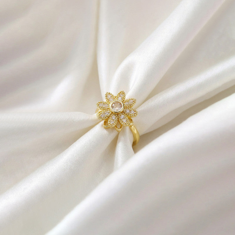 Gold Plated Star Shaped Rotatable Adjustable Ring