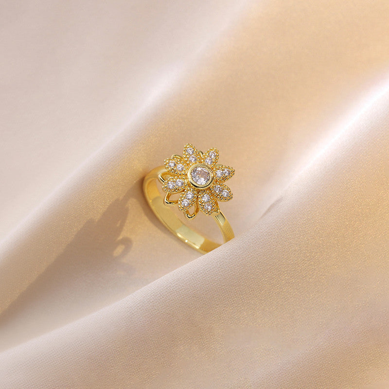 Gold Plated Star Shaped Rotatable Adjustable Ring