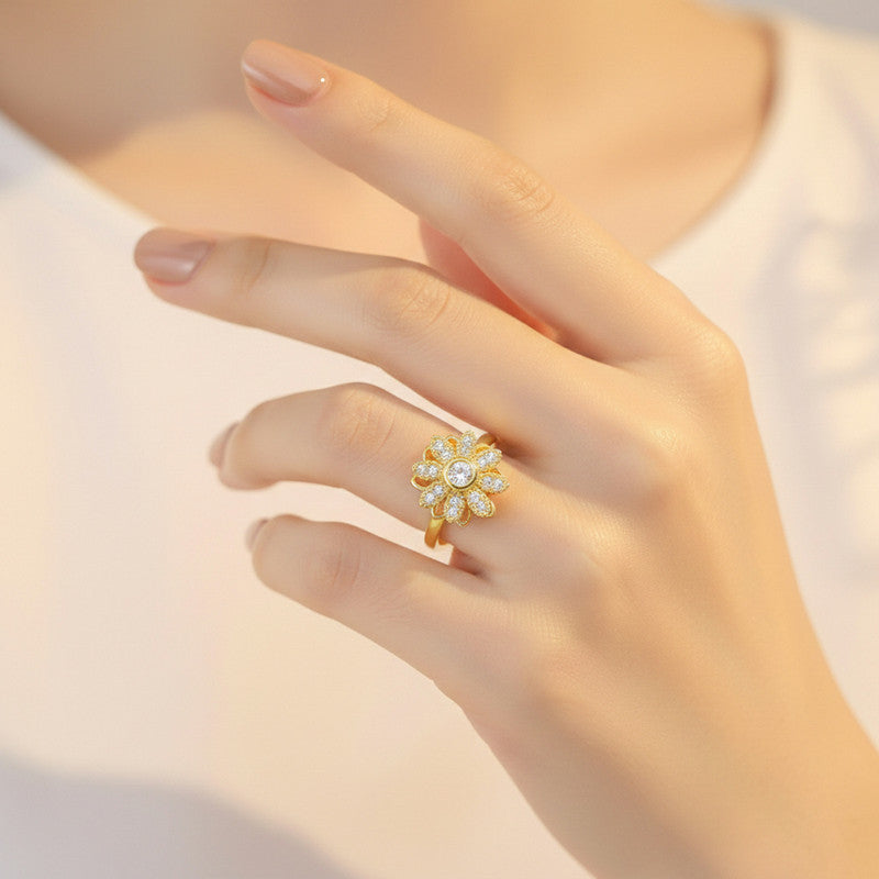 Gold Plated Star Shaped Rotatable Adjustable Ring