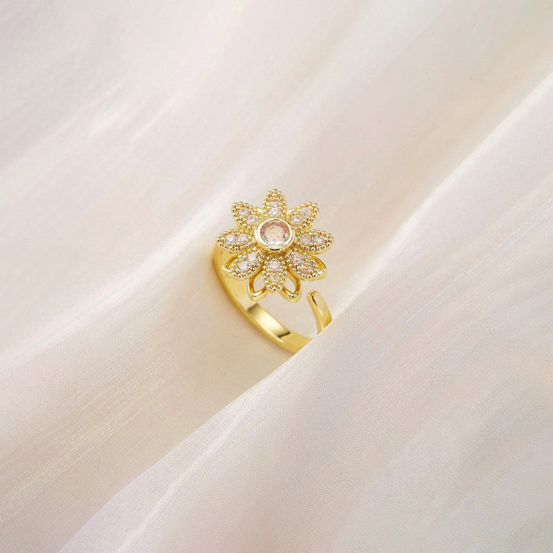 Gold Plated Star Shaped Rotatable Adjustable Ring