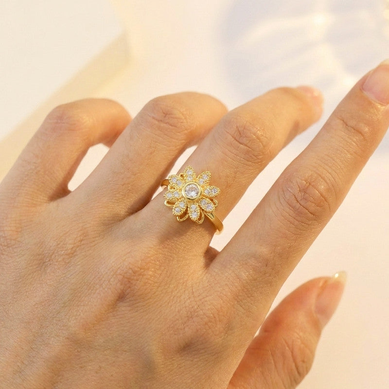 Gold Plated Star Shaped Rotatable Adjustable Ring