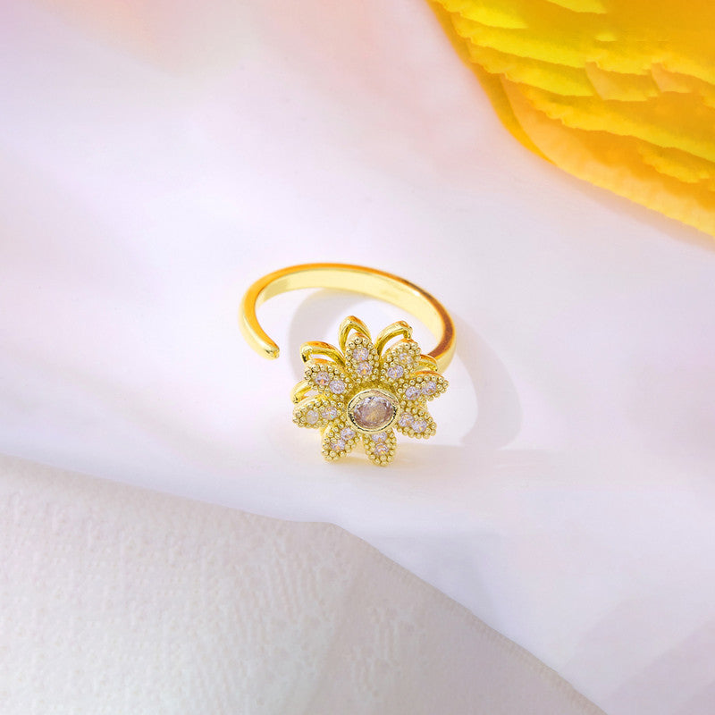 Gold Plated Star Shaped Rotatable Adjustable Ring