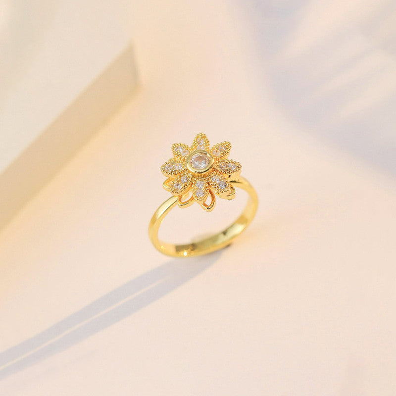 Gold Plated Star Shaped Rotatable Adjustable Ring