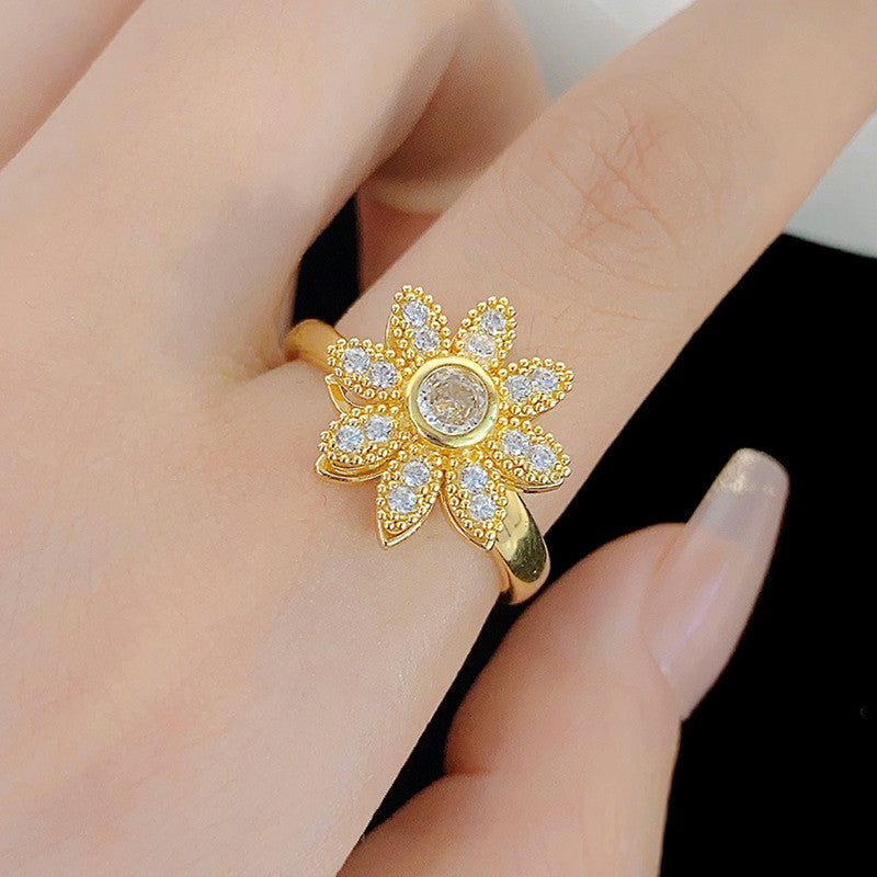 Gold Plated Star Shaped Rotatable Adjustable Ring