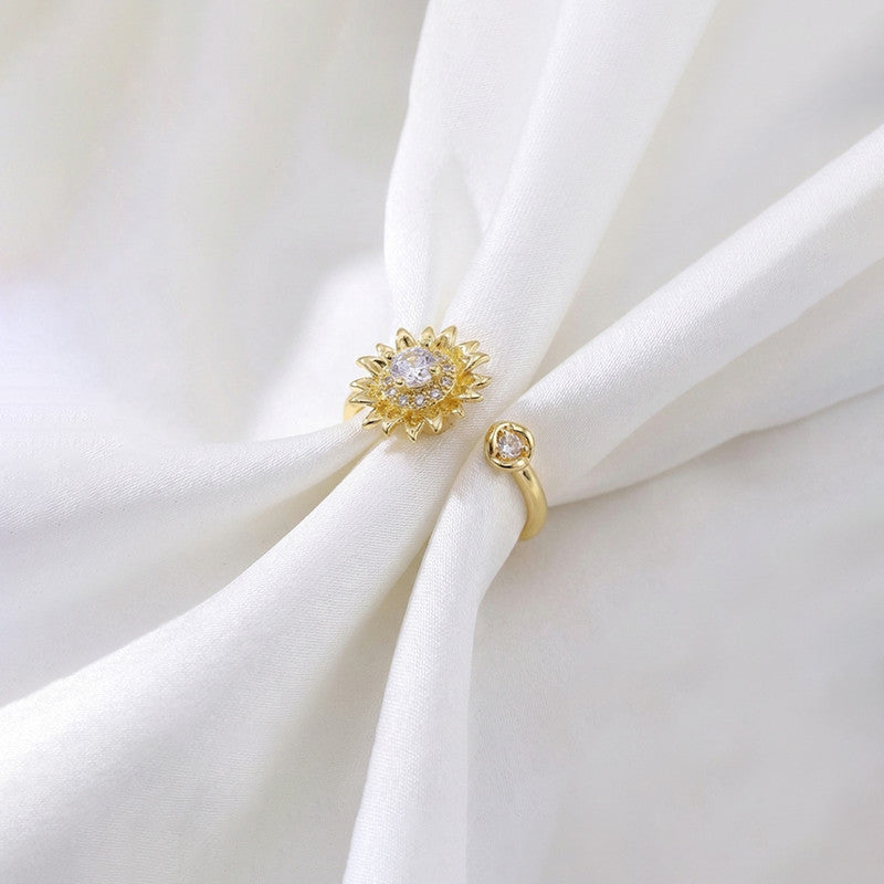 Gold Plated Star Shaped Rotatable Adjustable Ring