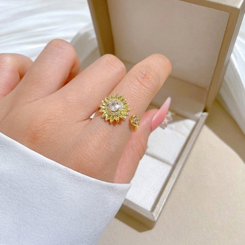 Gold Plated Star Shaped Rotatable Adjustable Ring