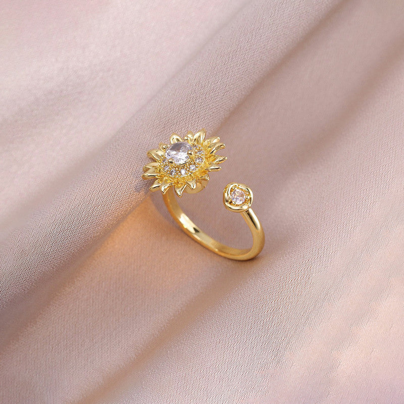 Gold Plated Star Shaped Rotatable Adjustable Ring
