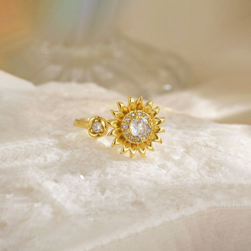 Gold Plated Star Shaped Rotatable Adjustable Ring