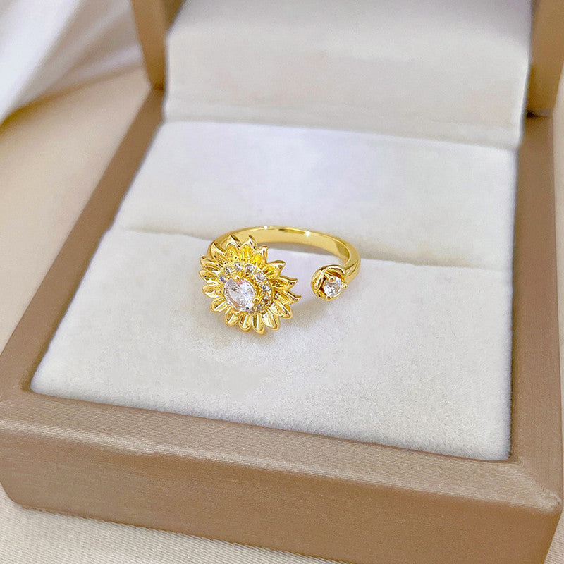 Gold Plated Star Shaped Rotatable Adjustable Ring