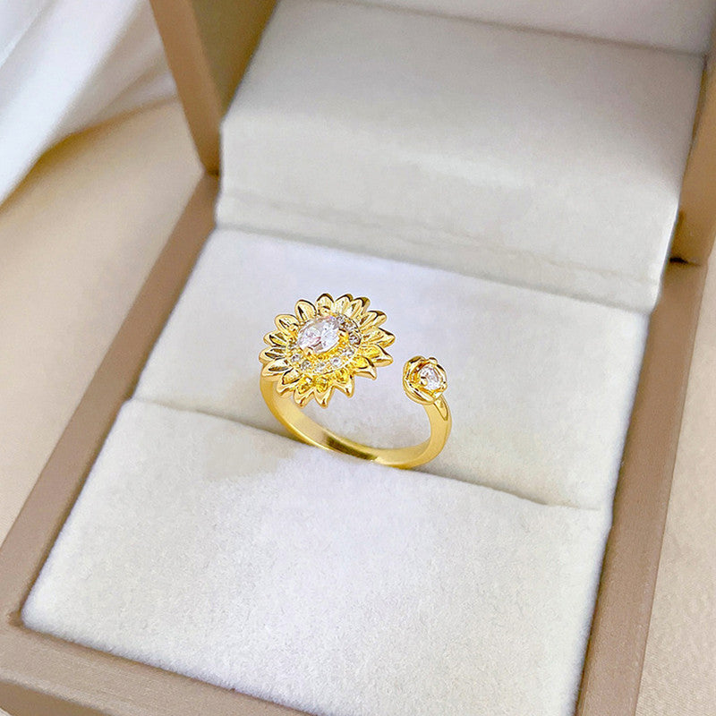 Gold Plated Star Shaped Rotatable Adjustable Ring