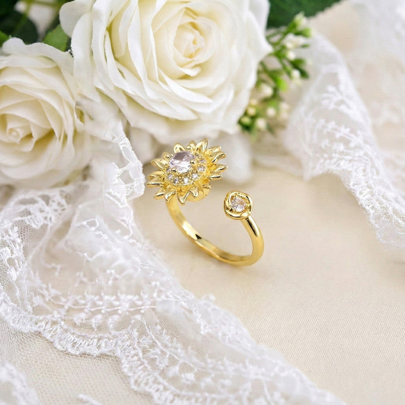 Gold Plated Star Shaped Rotatable Adjustable Ring